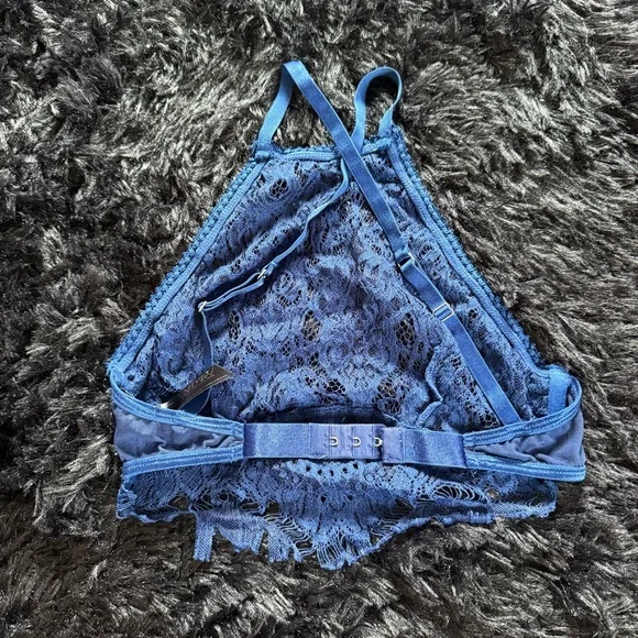 Widow Dolls Kill Fairycore/Whimsigoth Blue Lace Halter Top - Picture 3 of 4